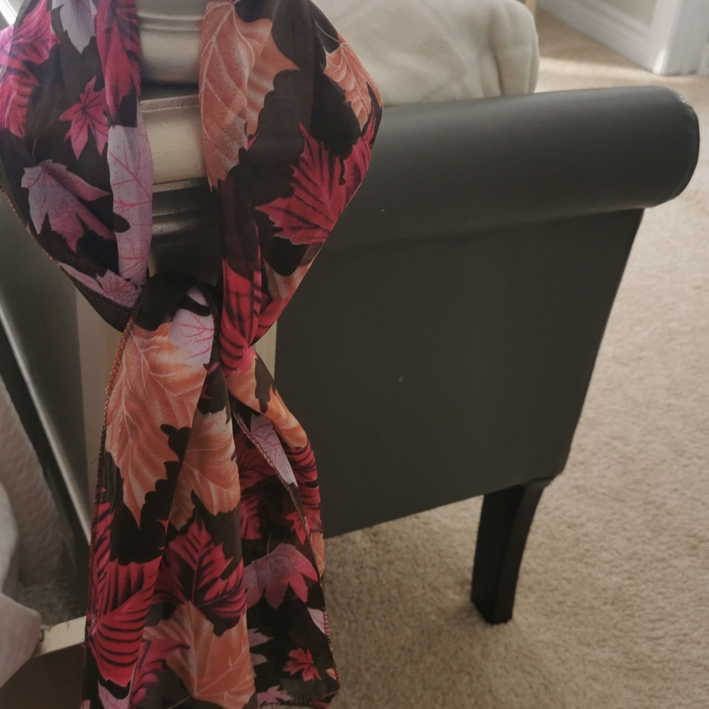 Multicolor Maple leaf scarf / hair scarf